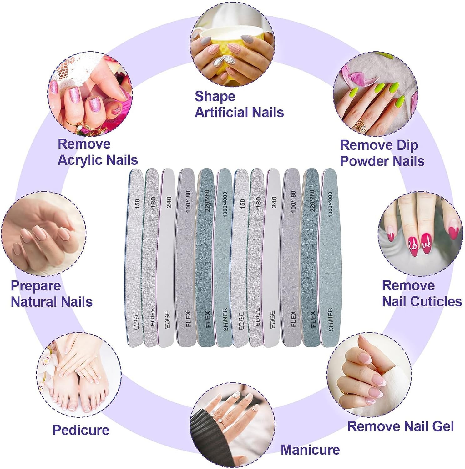 Nail File and Buffer Set, Profal Nail File Kit for Acrylic and