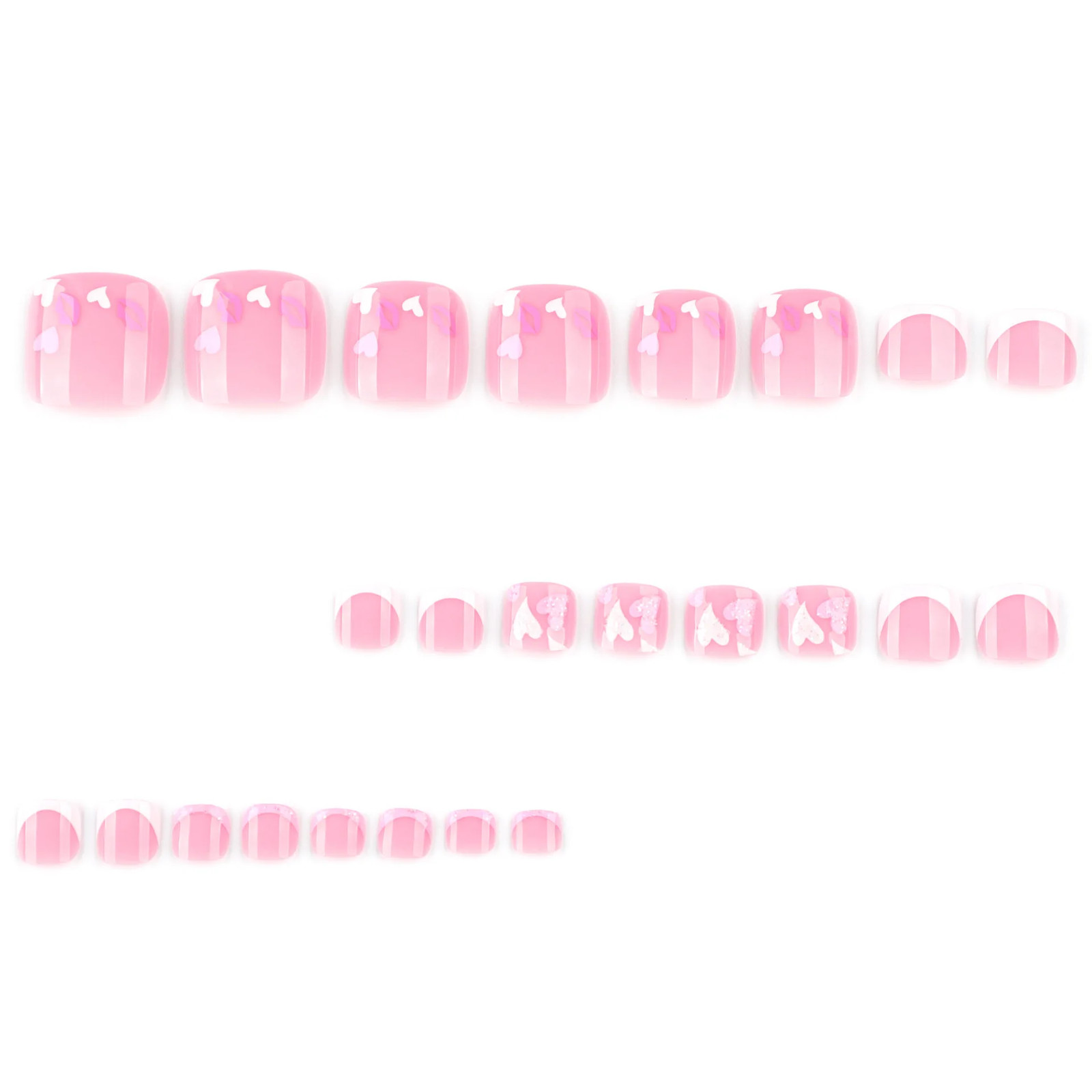 24pcs Gold Edge French Nude Pink Press On Toenails