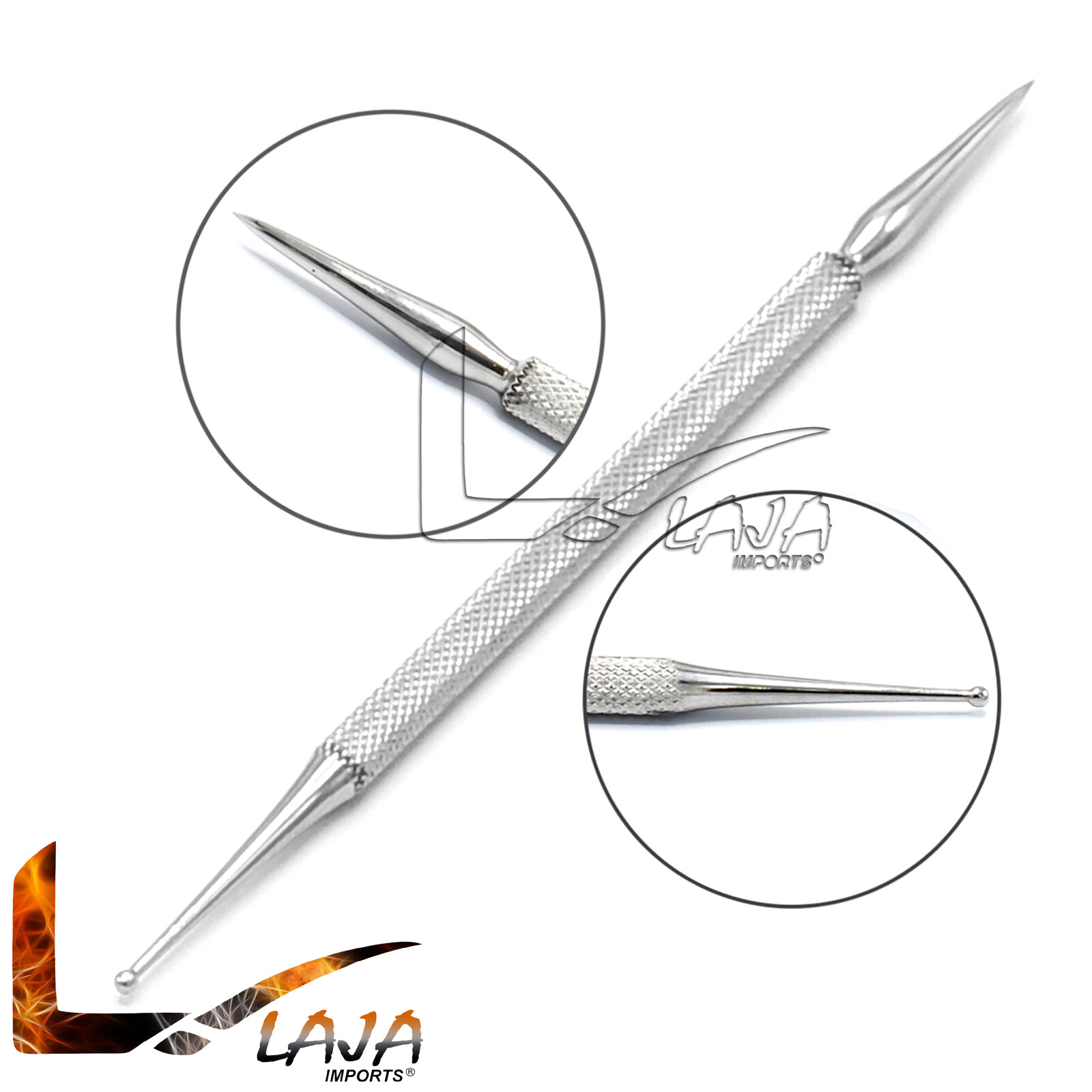 2 Pcs Nail Art Dotting Tool NEEDLE & DOTTER Double Ended Paint Designing BTS-218