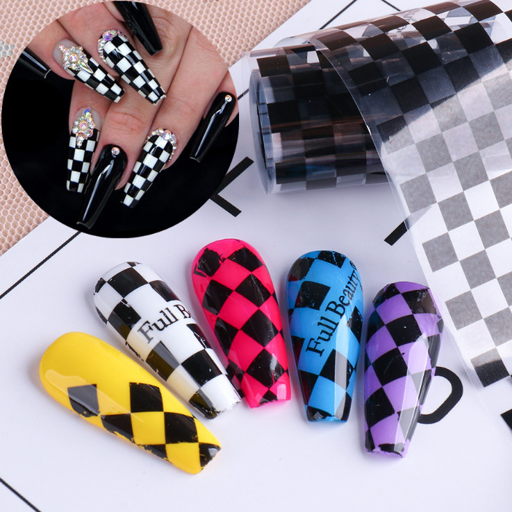 10Rolls Foil Stickers Black Moon Snake Evil Eye Nail Art Transfer Wrap Decor