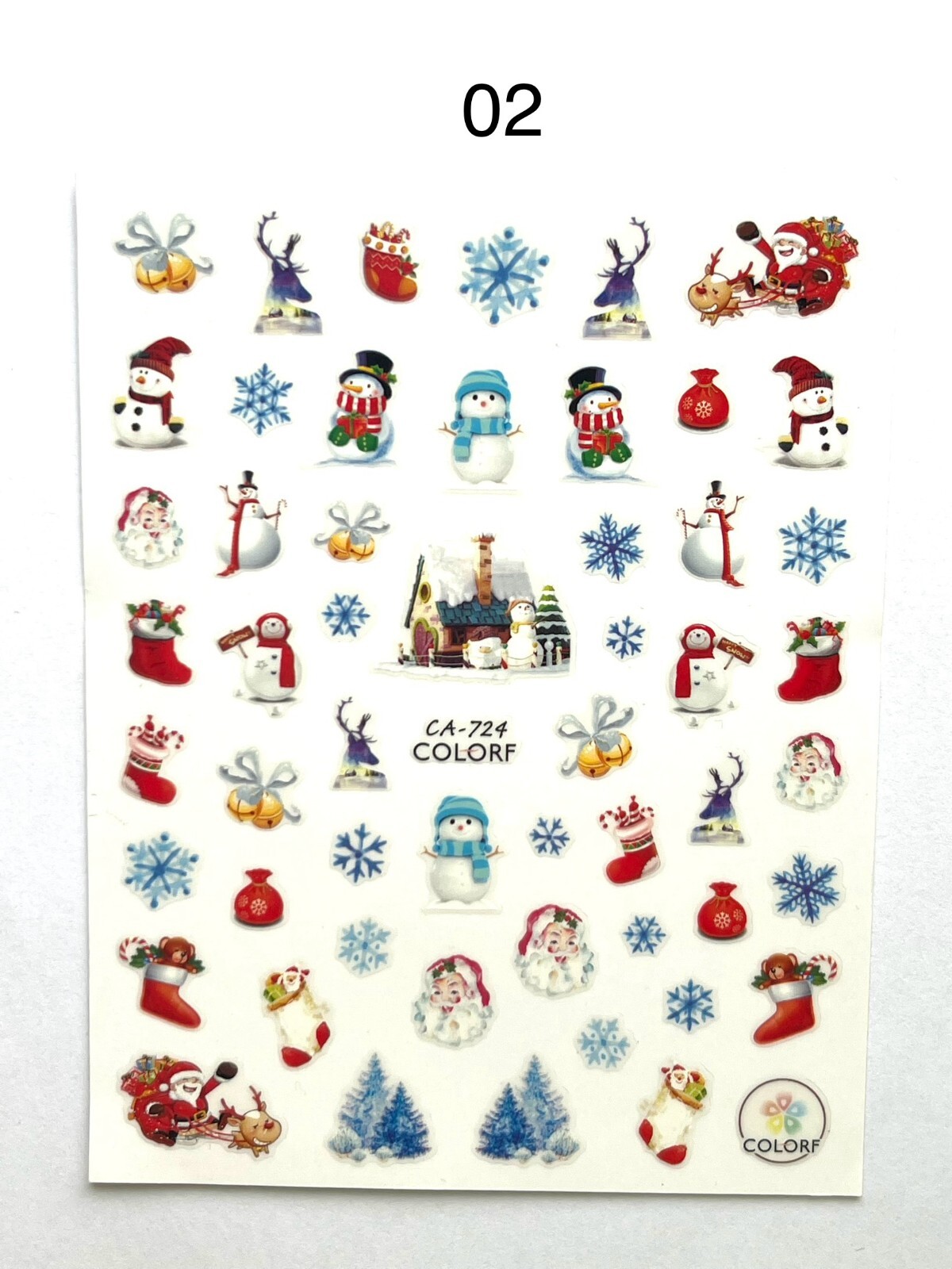 Nail Art Stickers Decals Christmas Snowflake Snowman Reindeer Santa Xmas Festive