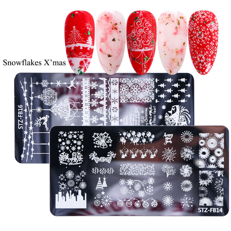 Snowflake Butterfly Musical Love Nail Art Stamping Manicure Template Image Plate