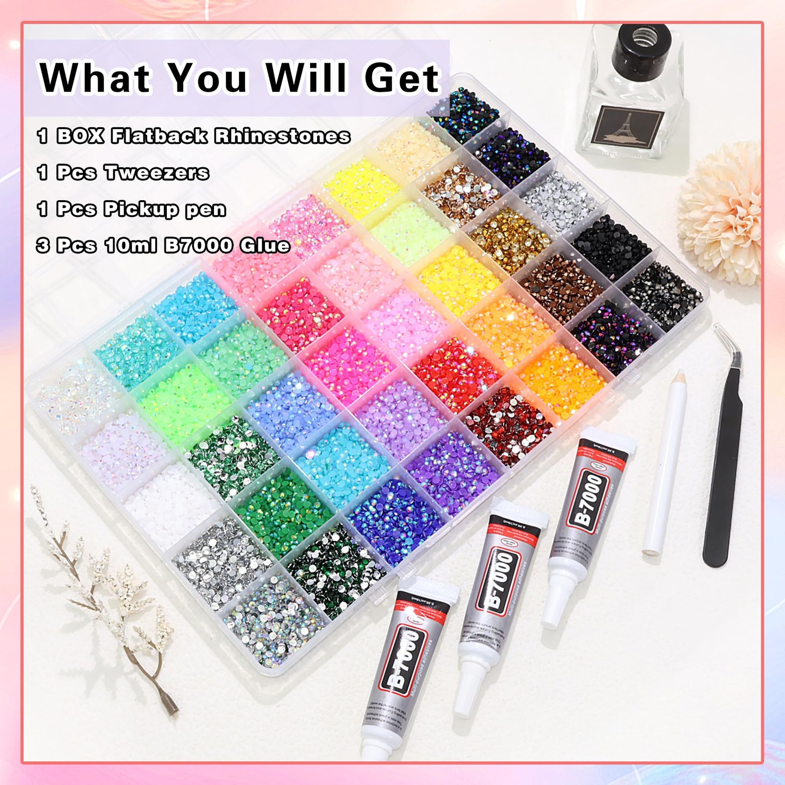 40000Pcs Resin Jelly Rhinestones for Bedazzling Crafting,40 Color Rhinestones…