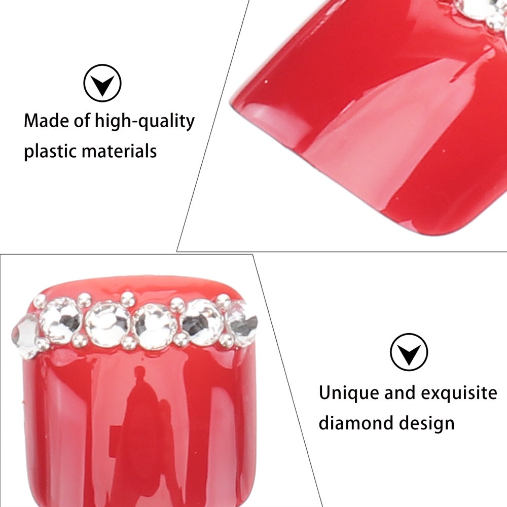 2Sets Red False Toenails Full Cover Nail Tips Perfect for Nail Art and Festivals