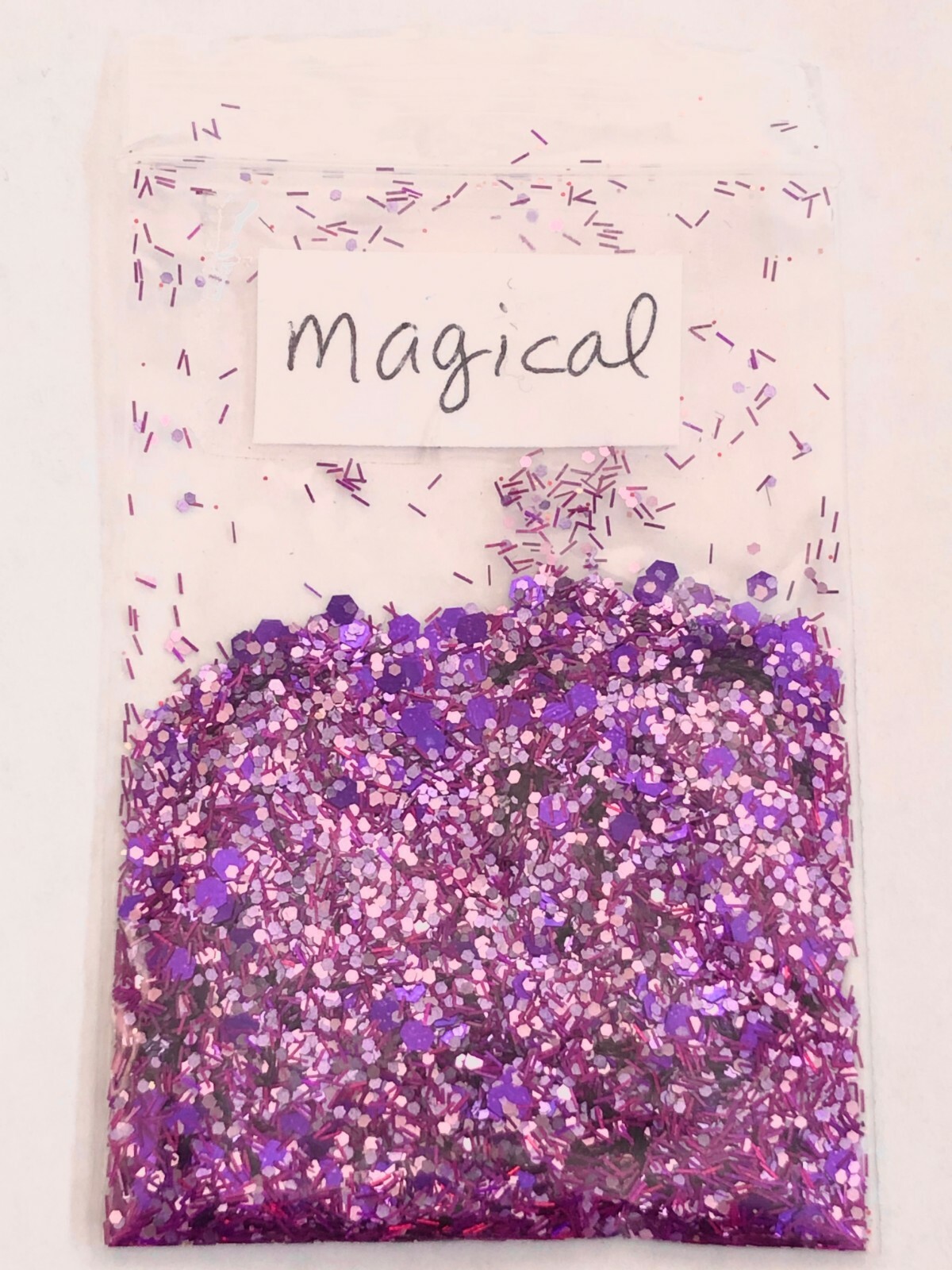 Magical glitter mix for acrylic or gel nail application.