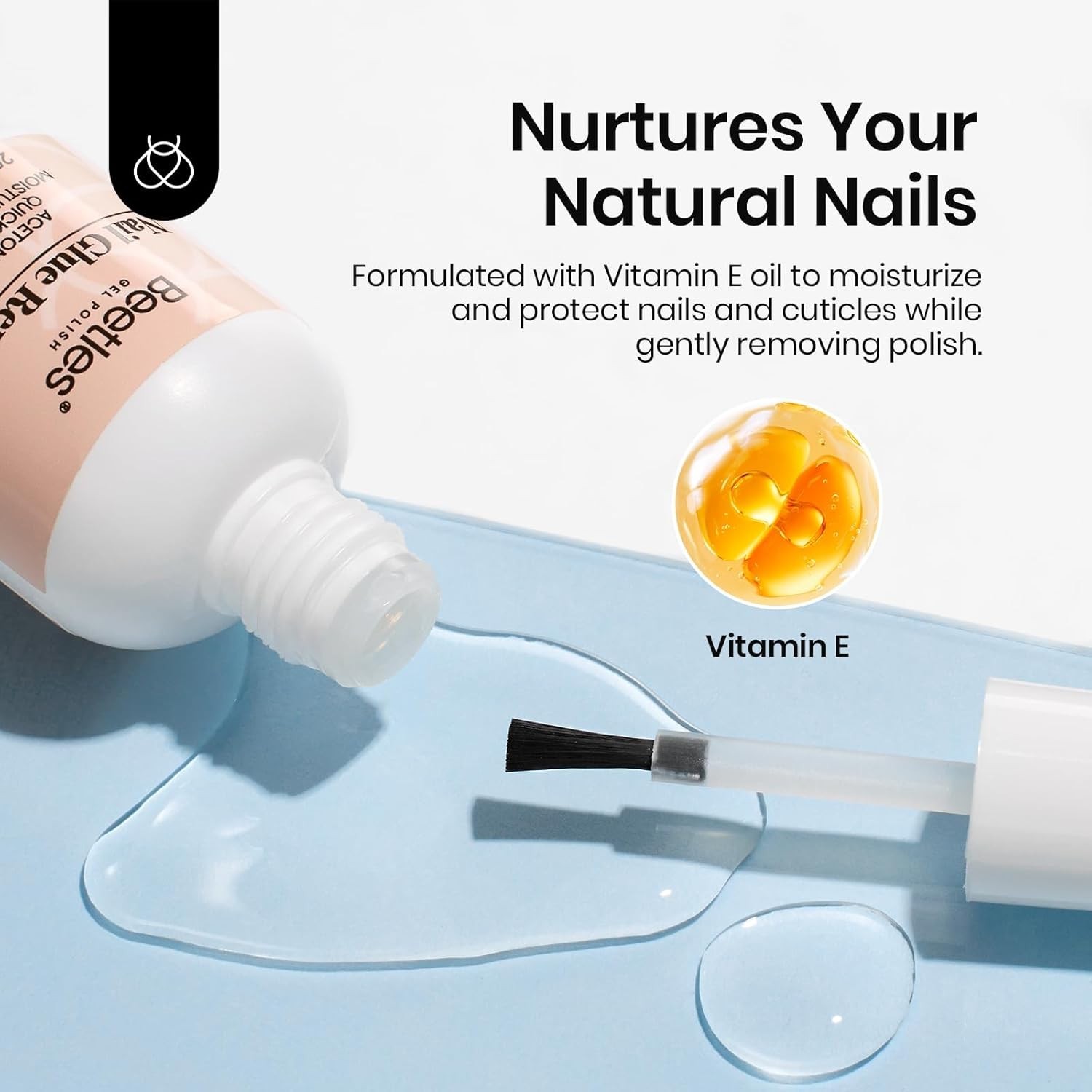 Beetles 20ml Non-Acetone Nail Glue Remover with Precision Brush & Cuticle Tool