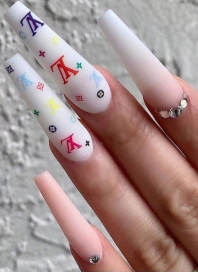 NWT NAIL ART DESIGN SELF-SEAL STICKERS N°23 BLACK/BRIGHT COLORS!