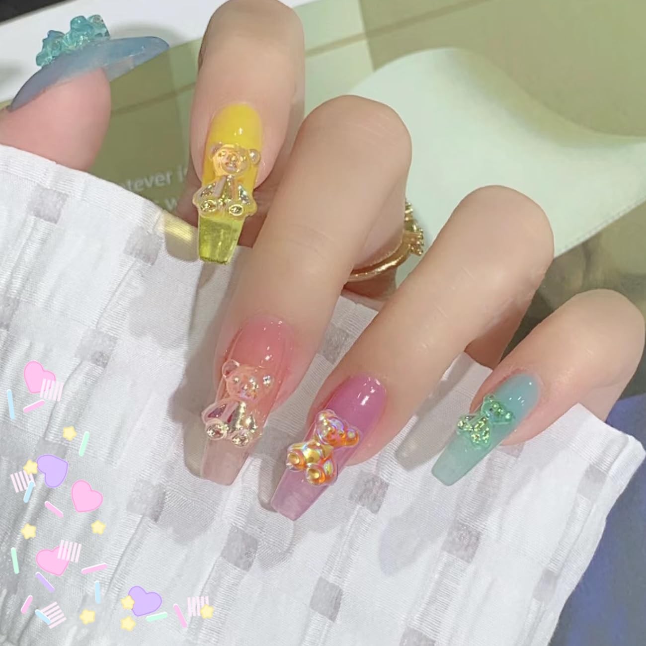 Major Dijit 3D Mix Assorted Color Nail Charms Acrylic Multi Cute Nail Art Charms
