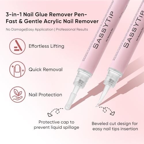 Nail Glue Remover Pen – Acetone-Free, Gentle Formula for Press-On & Fake Nails,