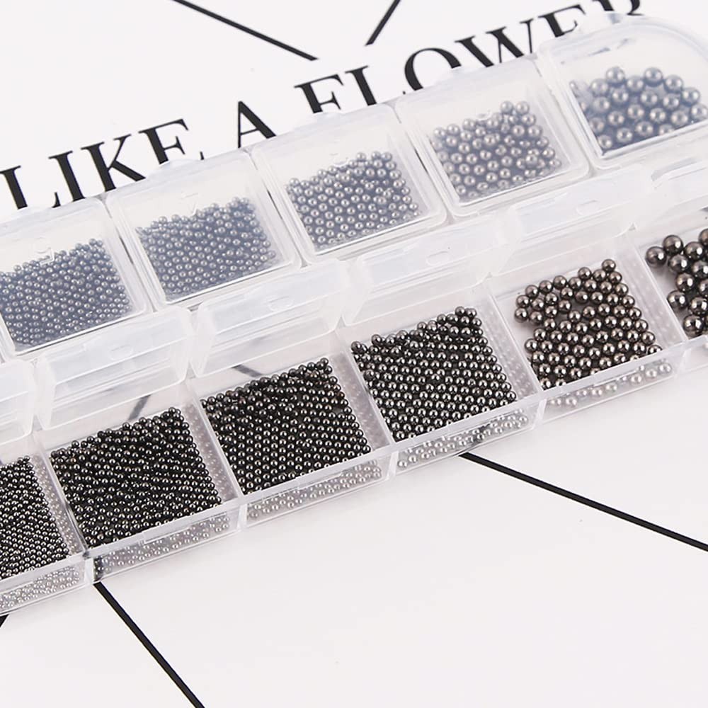 0.8mm Mini Small Nail Beads Stainless Steel Beads Black Nail Charms Nails Art…