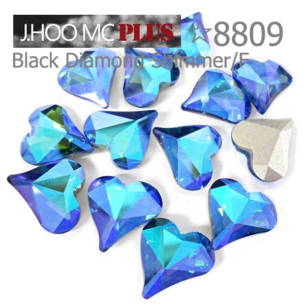 J.HOO Crystal 8809 Heart V-Cut Fancy Rhinestones 10x9mm Nail Art (4pcs)