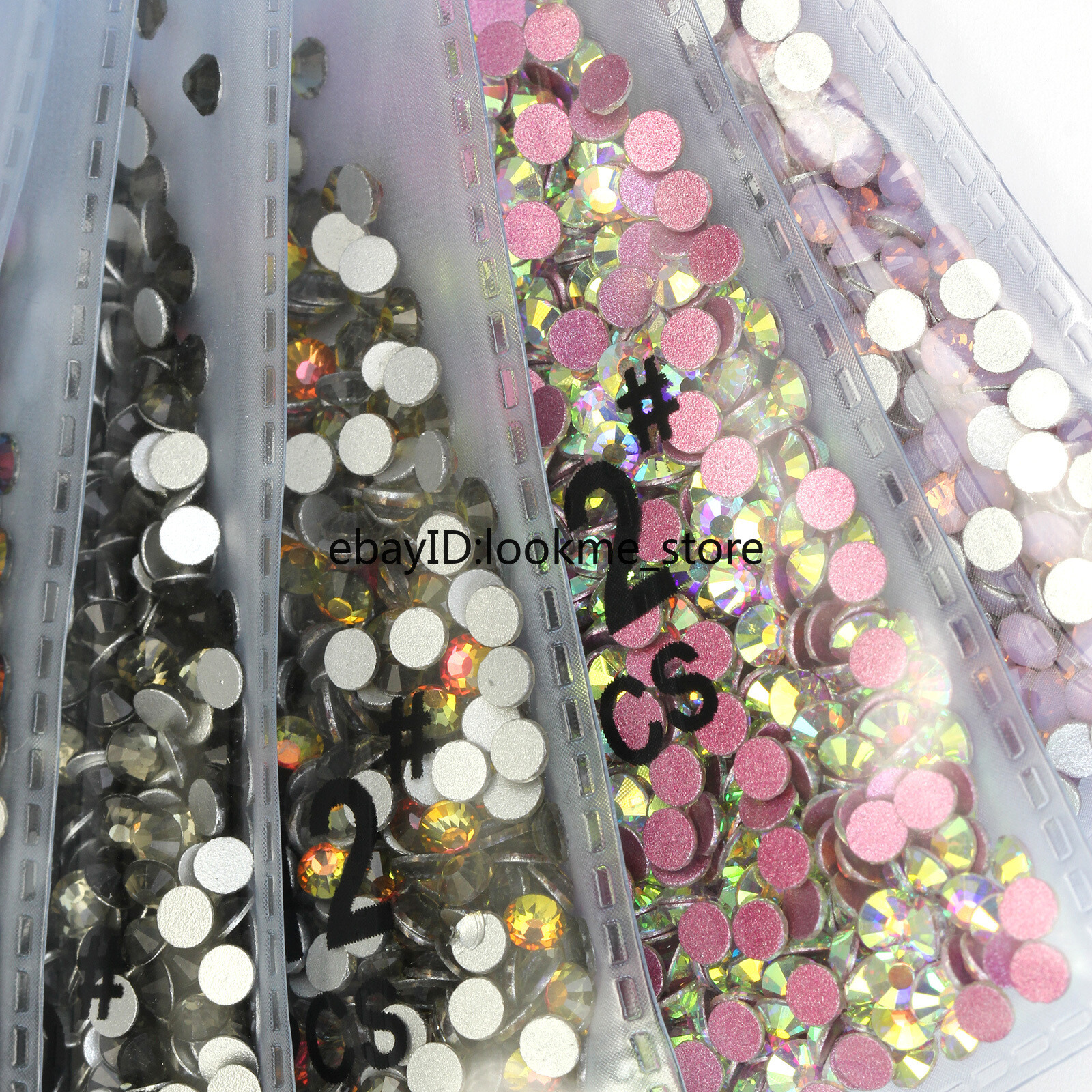 1440pcs 3mm (ss12) Crystal Glass Rhinestones Flatback Gems Nail Art Crafts Decor