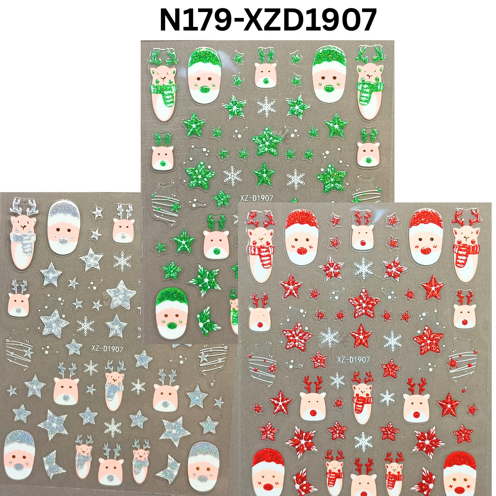Christmas Reindeer 3D Nail Stickers – Cute Holiday Nail Art