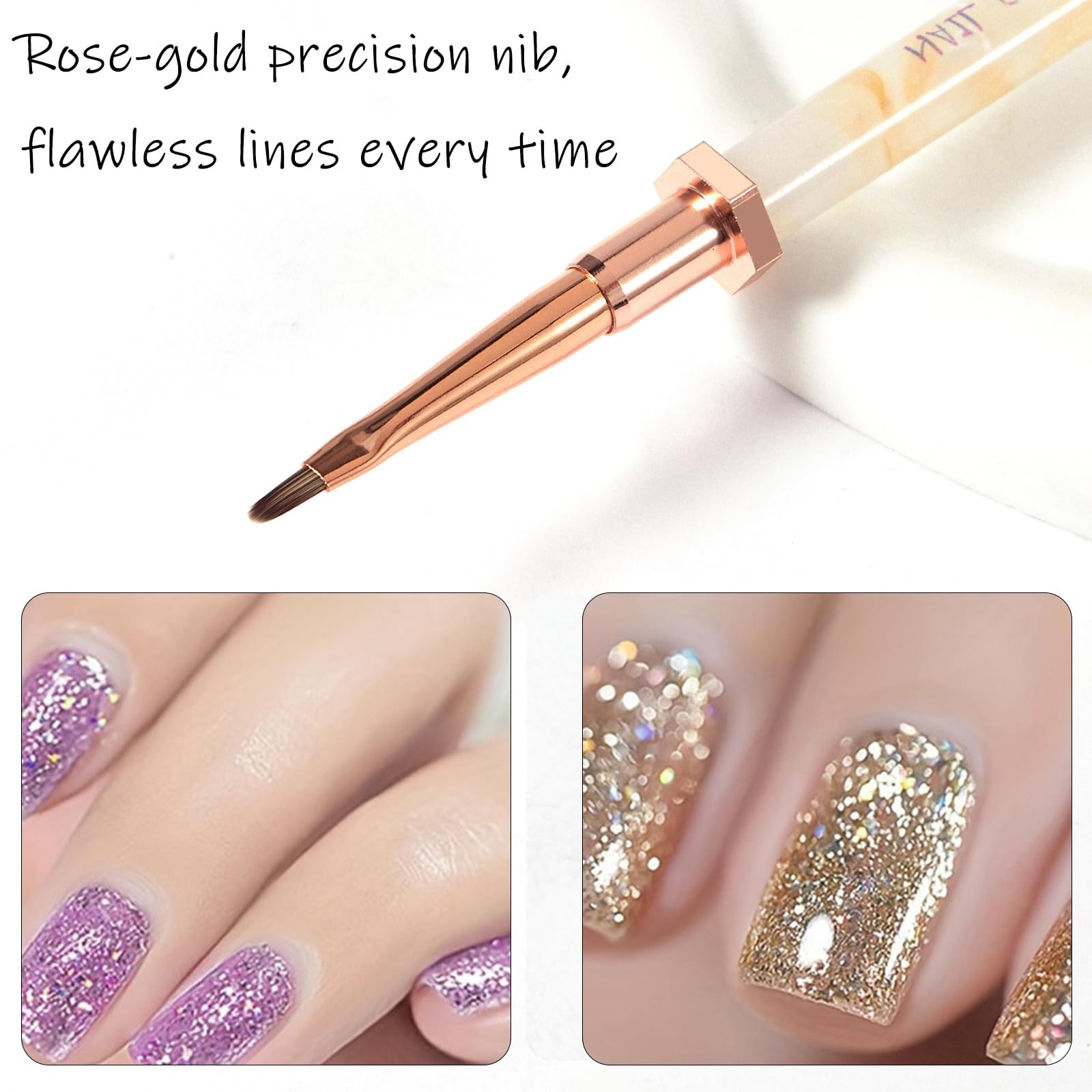 Large Round Tip Nail Art Brush Anti-Roll Nail Brush for Acrylic Application G…