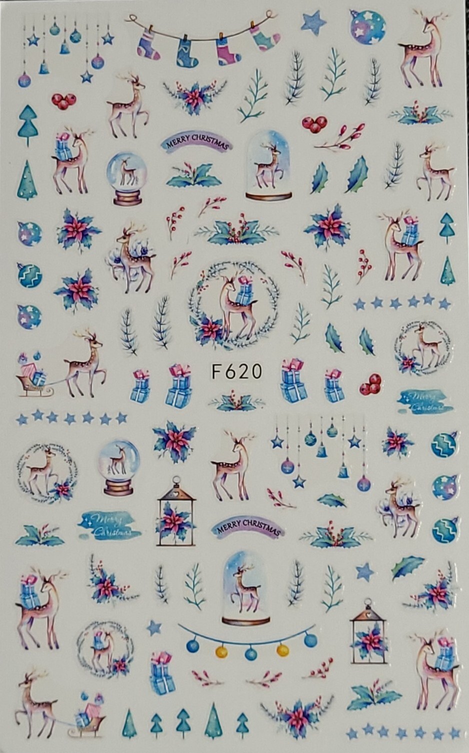 Christmas Holiday Deer Nail Stickers