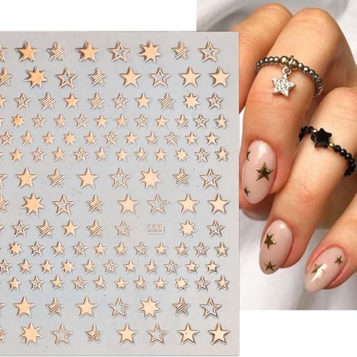 12 Sheets Star Nail Stickers,8 Colors Self-Adhesive 4th of July Nails Style-7