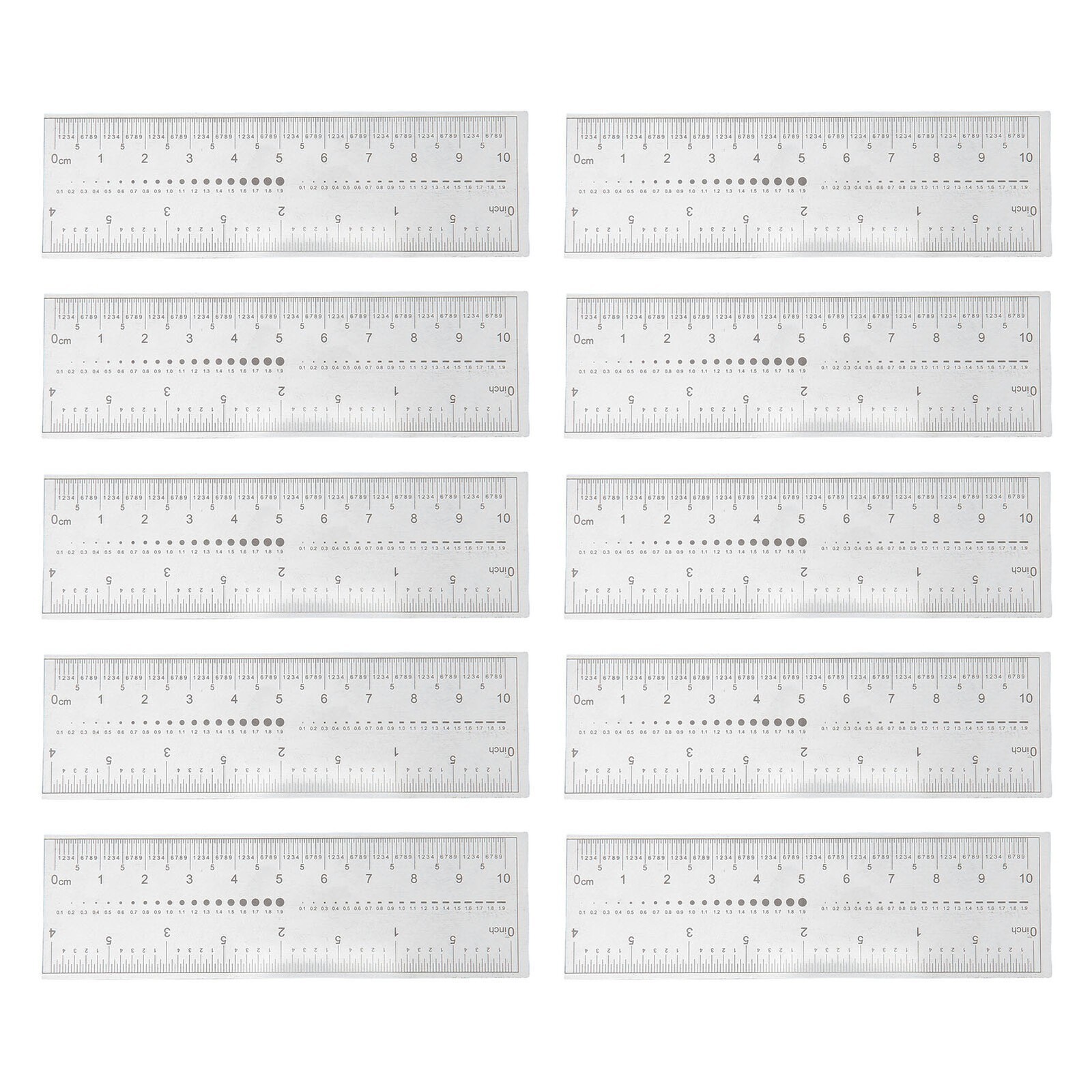 10PCS Fake Nails Measuring Ruler Professional Portable Transparent Nail Art PVC