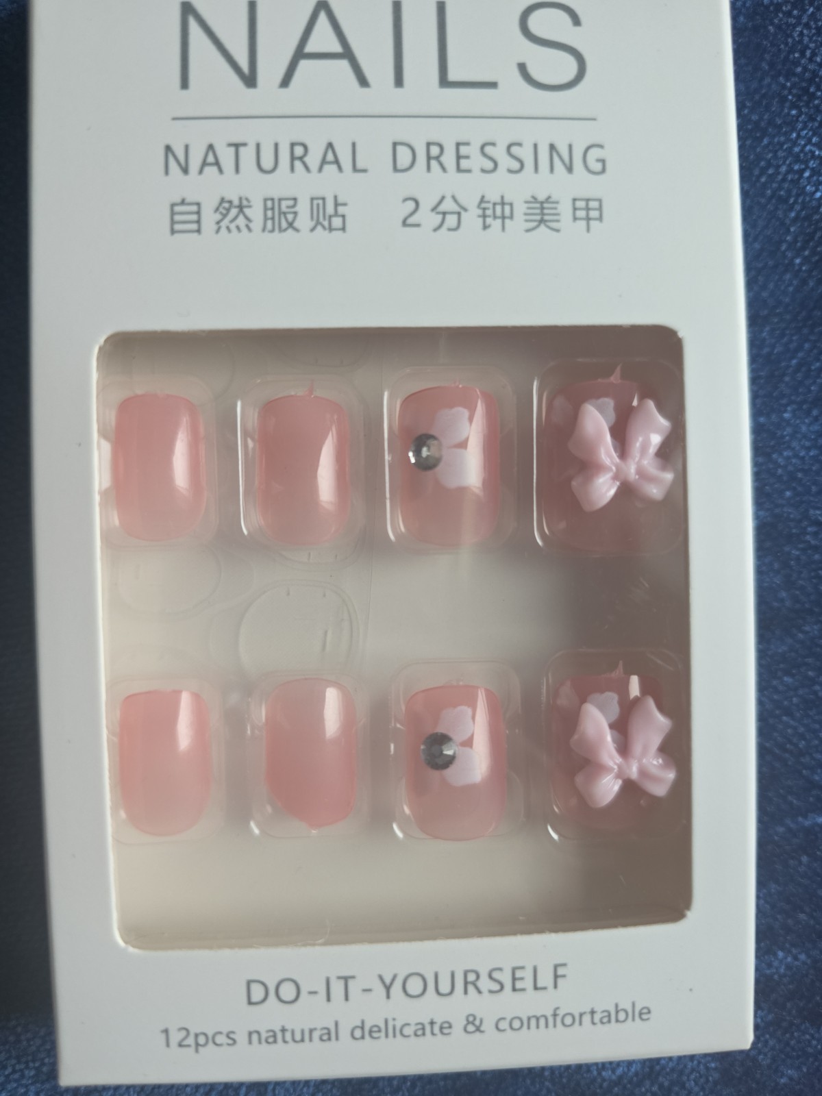 Nails Natural Dressing Press On Nails Lot of 6 Packs Y2K Bows Flowers DIY Set