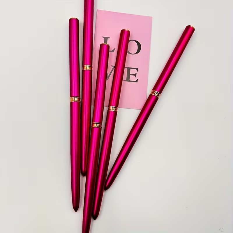 Metal Flat Cap Peach Pink Drawing Pens 5pcs All-in-One Set for Nail Art
