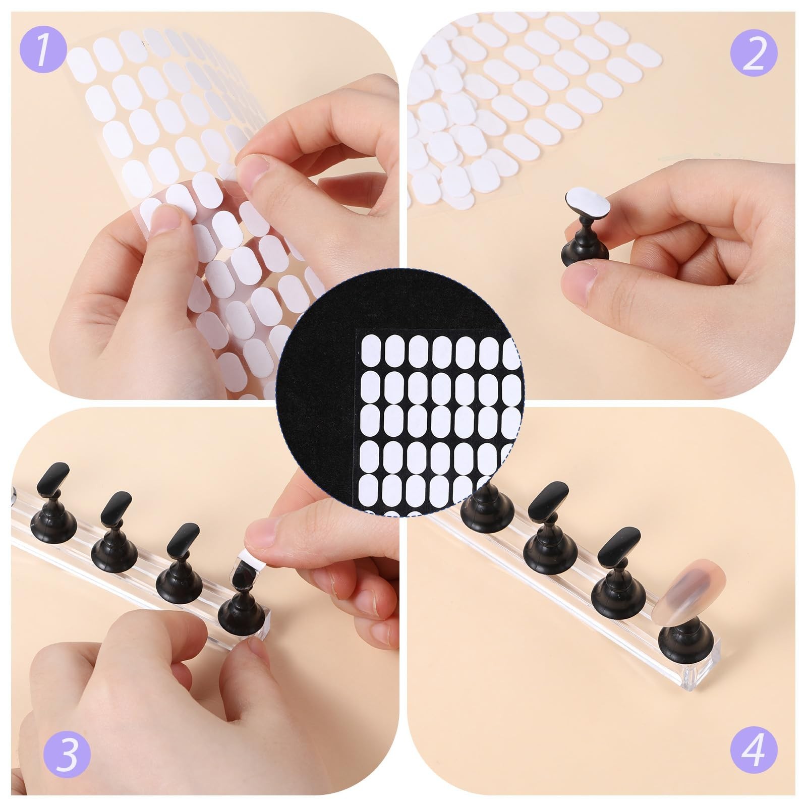 1000 PCS Nail Art Double Sided Nail Tape, False Tip Sticky Tabs, Clear Nails …