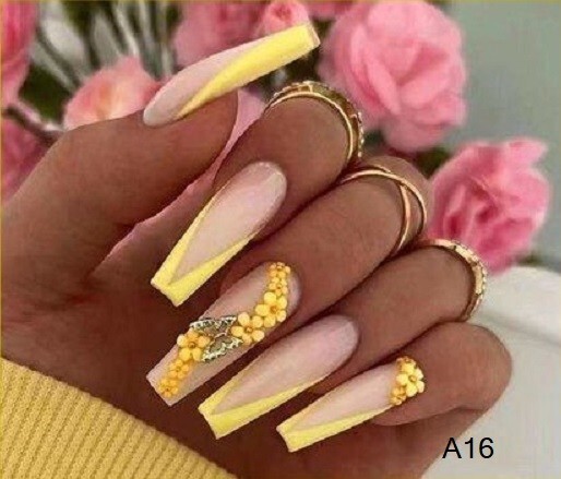 Press On Nails French Long Coffin Gift