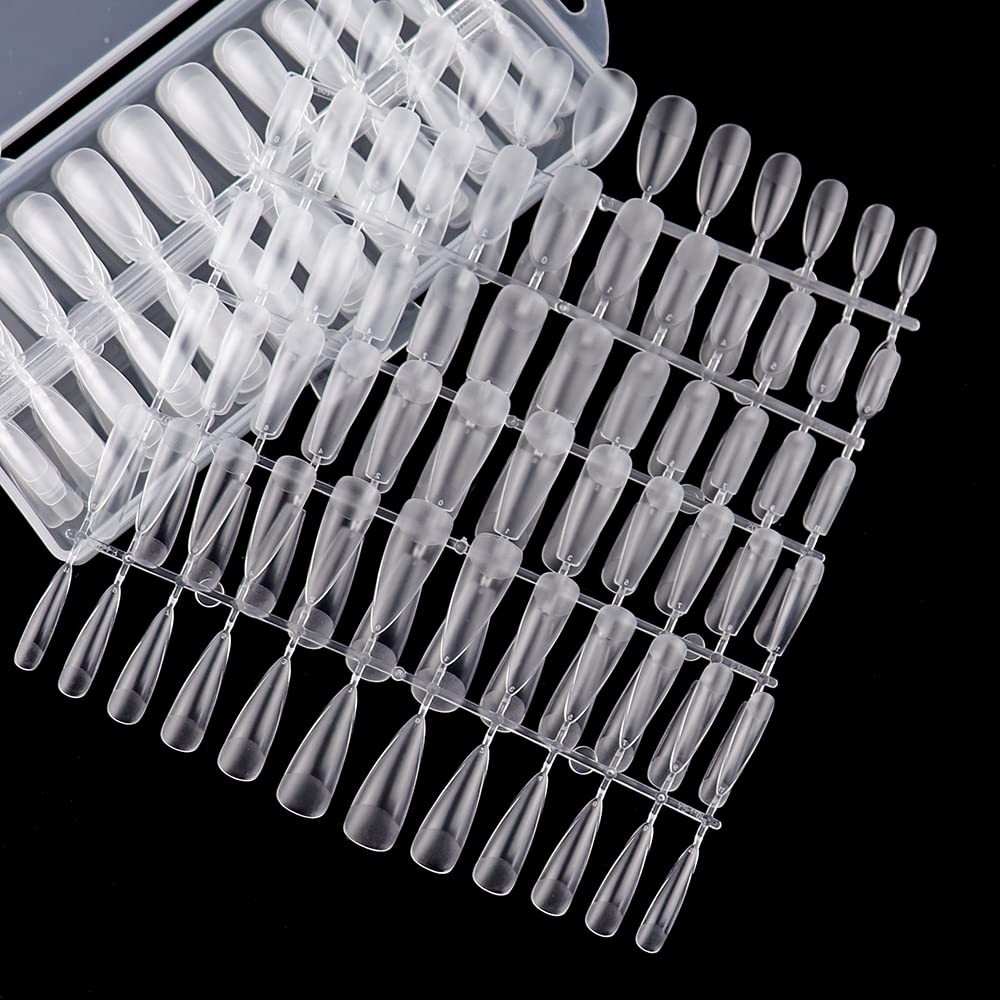 240pcs Medium Almond Acrylic False Nail Tips Kit Soft Gel Full Cover Matte Pr…