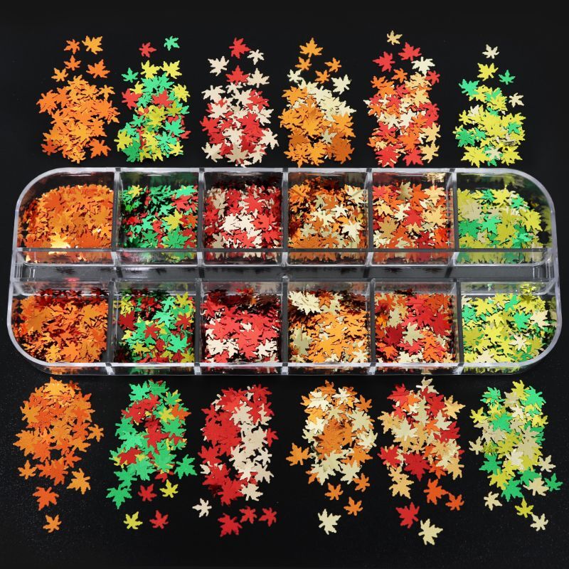 Maple Leaf Sequins Resin – Pumpkin Fall Tumbler Glitter DIY Resin Nail Art Decor