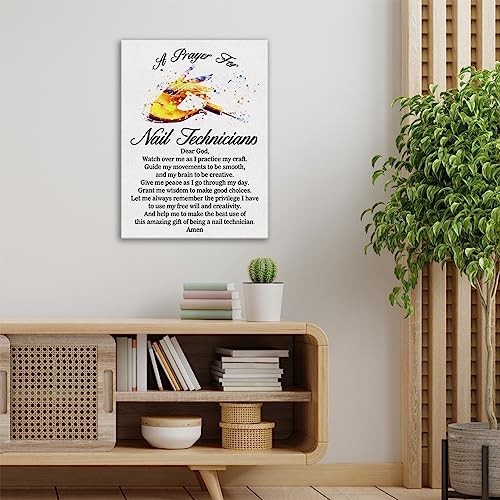 Nail Technician Prayer Canvas Wall Art – Manicurist Gift, Ready to Hang 12×15