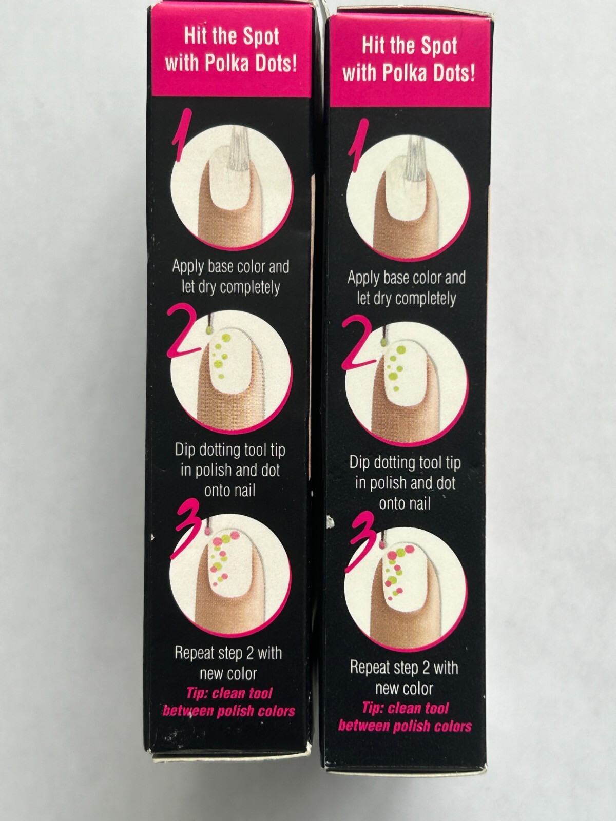 (Set of 2) Fing’rs DOTS So Cool Nail Art Kit – 3 Polishes Each Set, Polka Dots