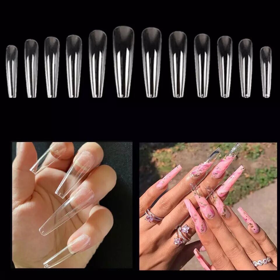 Makartt 600pcs Nail Tips Press On XXL Extra Long Ballerina Coffin Full Cover