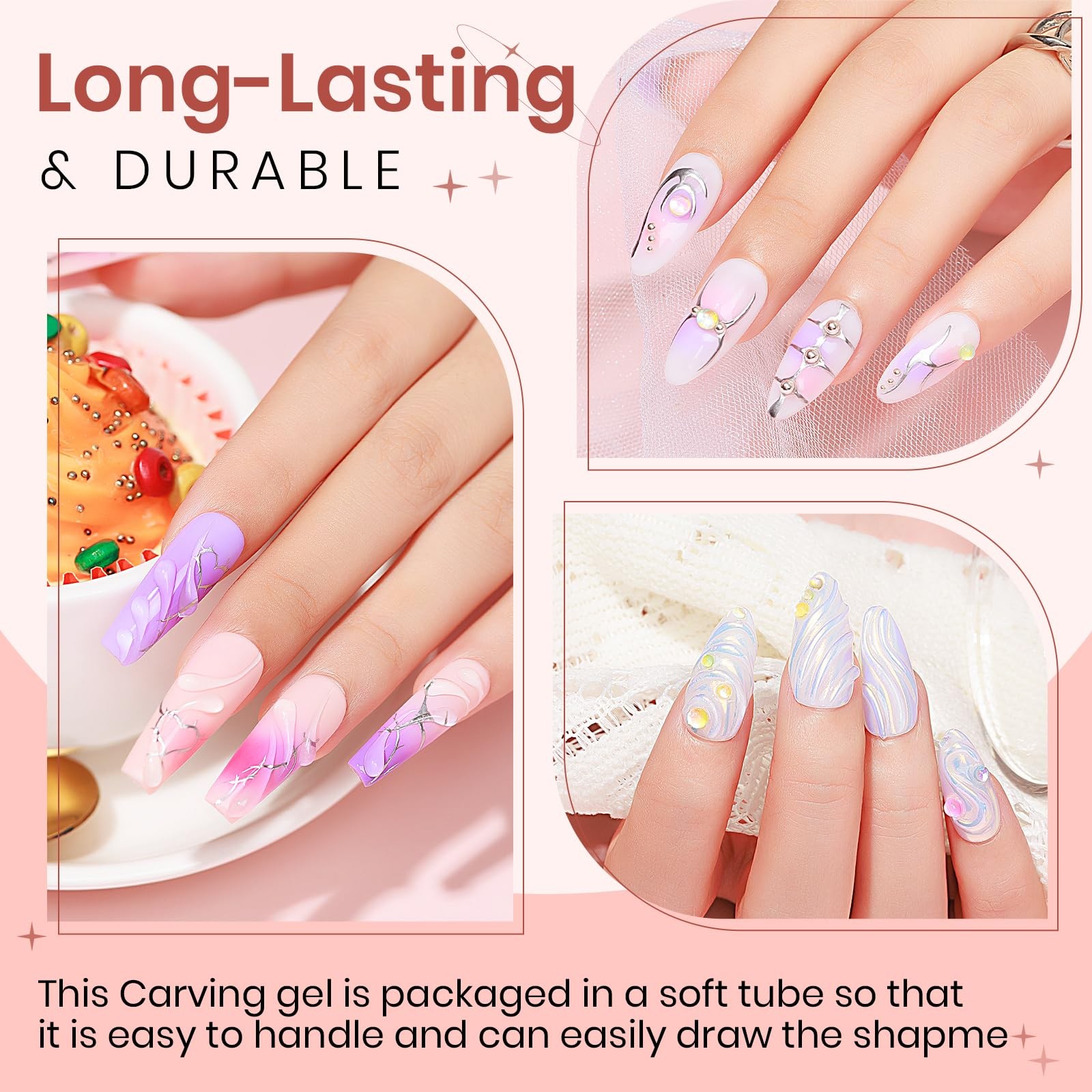 3D Nail Art Gel Clear Sculpting Gel for Nail Art Design DIY 3D Molding Gels for