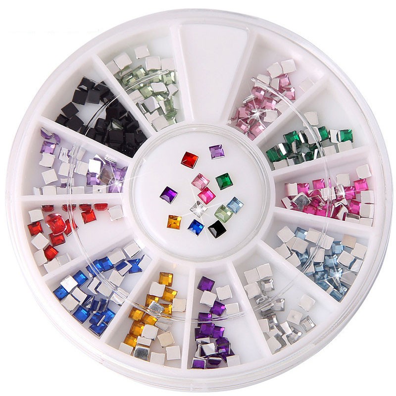 1Box Mixed Color Nail Rhinestone Wheel Irregular Beads For 3D Nail Art Decoratio