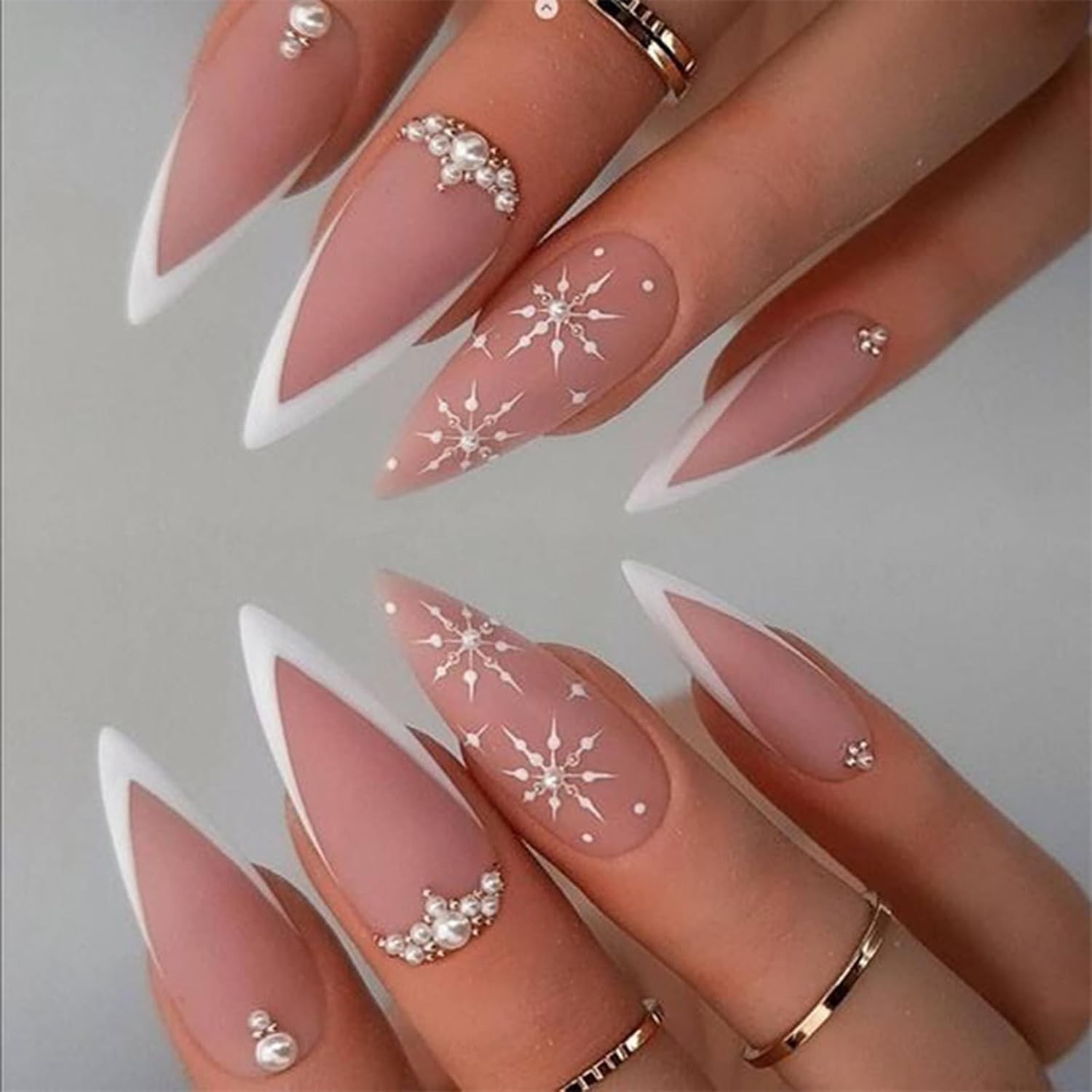 Nail Art Charms – Metal Silver & Gold Beads, Flat Back round Rhinestones, Small