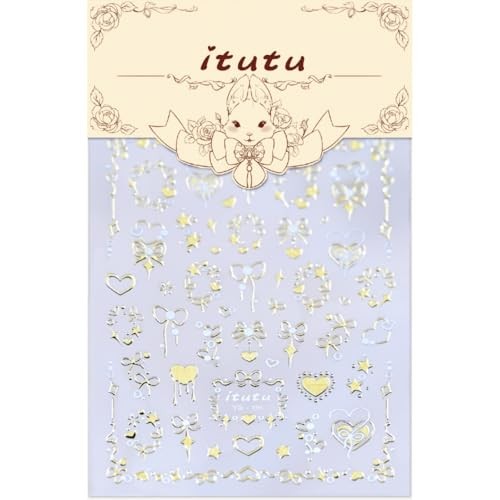 1 Sheet Hearts Nail Stickers 5D Embossed Valentine’s Day Nail Decals Style39