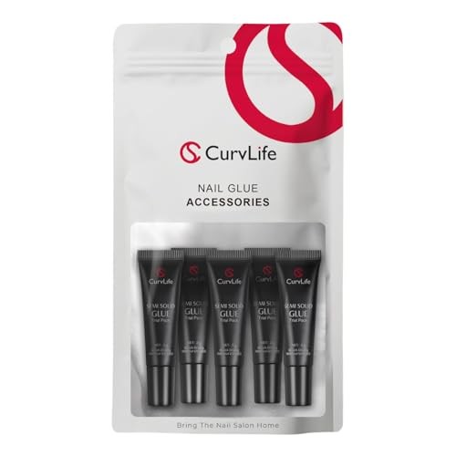 CurvLife Semi Solid Nail Glue 2g (5pcs) – Strong, Quick Drying Adhesive for
