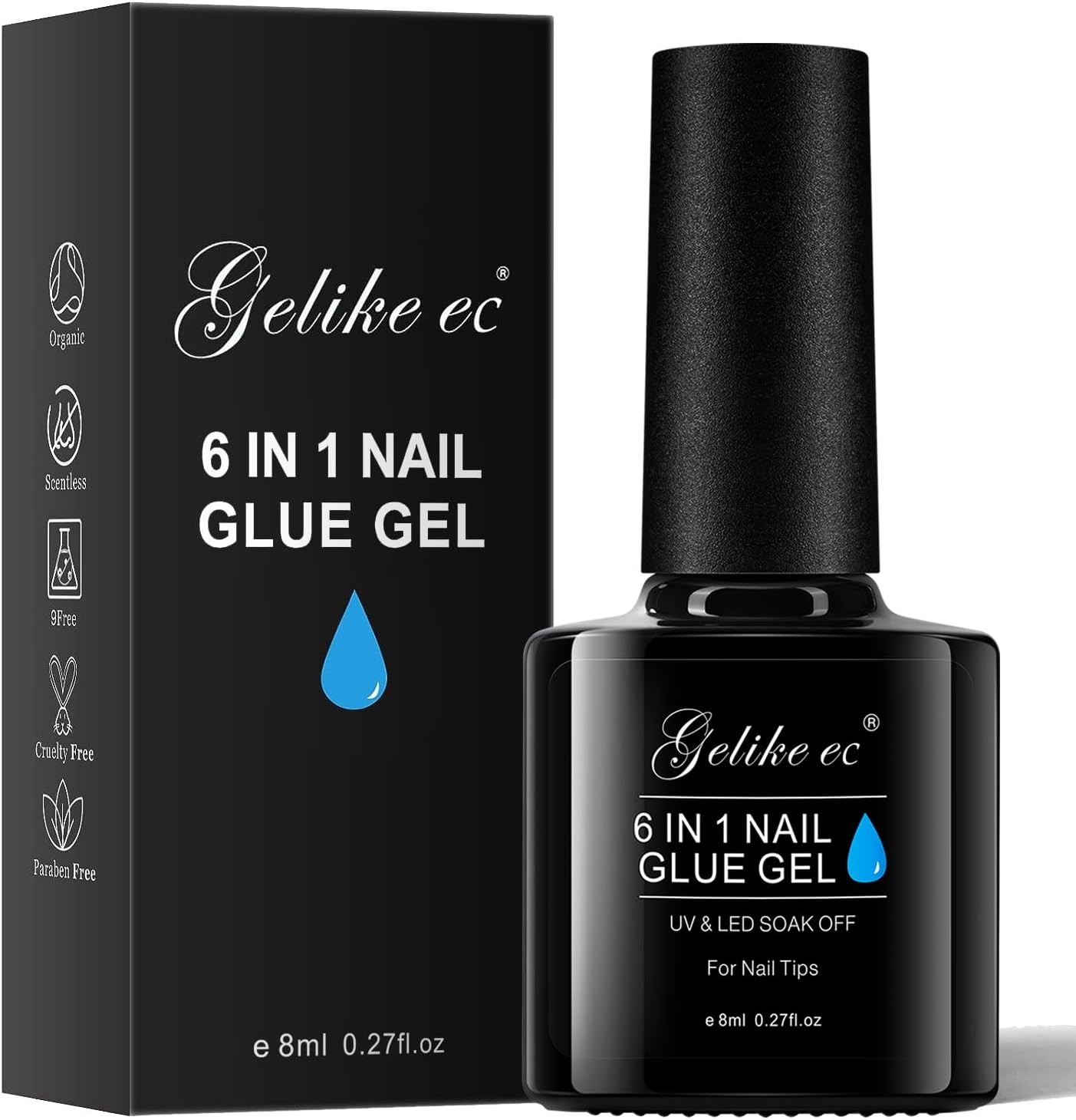 Gel Nail Glue Nails Glue Base Coat Strong Adhesive for False Acrylic Tips | 6