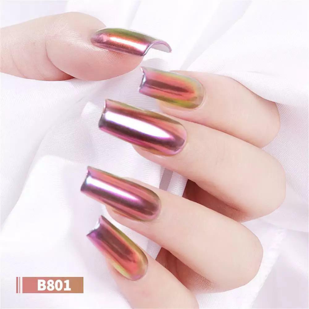 Nail Duo Chrome PEN Chameleon Mirror Powder Air Cushion Solid 6 Colours Dust UK