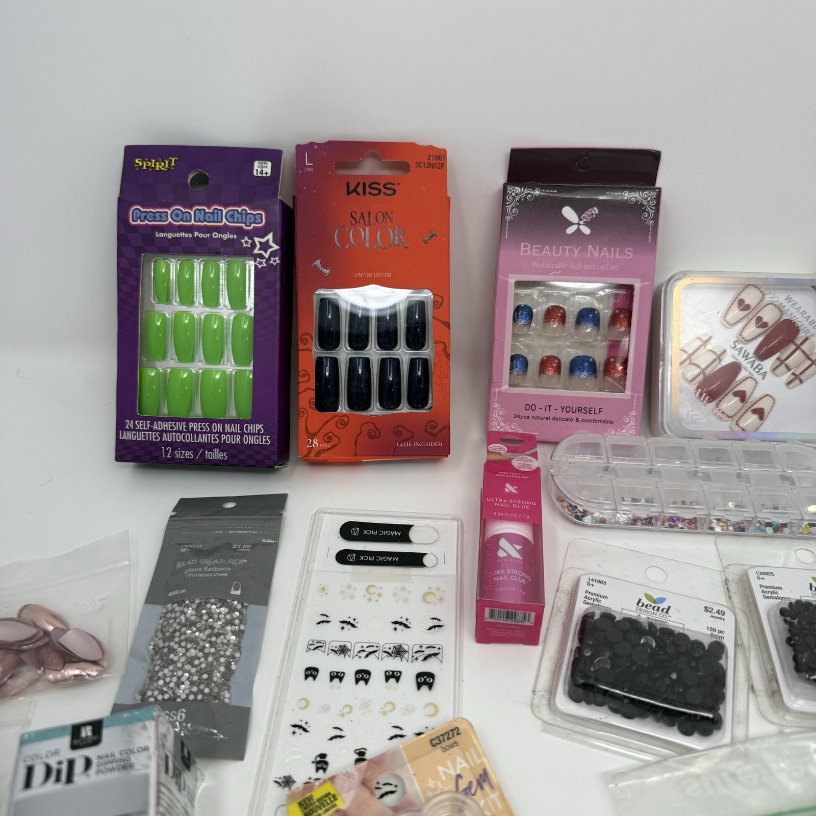 MIXED LOT OF NAIL ART ACCENTS STRIPS STICKERS