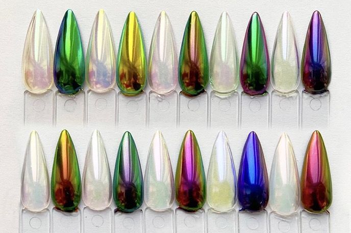 Chameleon Nail Chrome Powder Rainbow Aurora Effect Mirror Nails Powders Colours