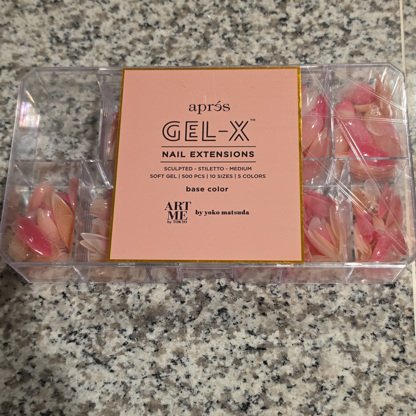 après GEL-X Sculpted Stiletto Medium Soft Gel Base Color Nail Extensions 500pcs