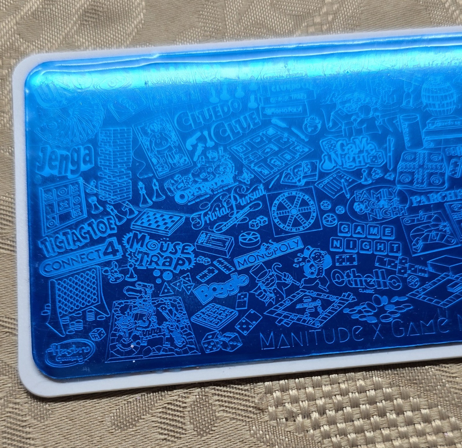 HTF Manitude Game Night Nail Stamp Plate Monopoly Life Clue Uno Jenga Rummikub