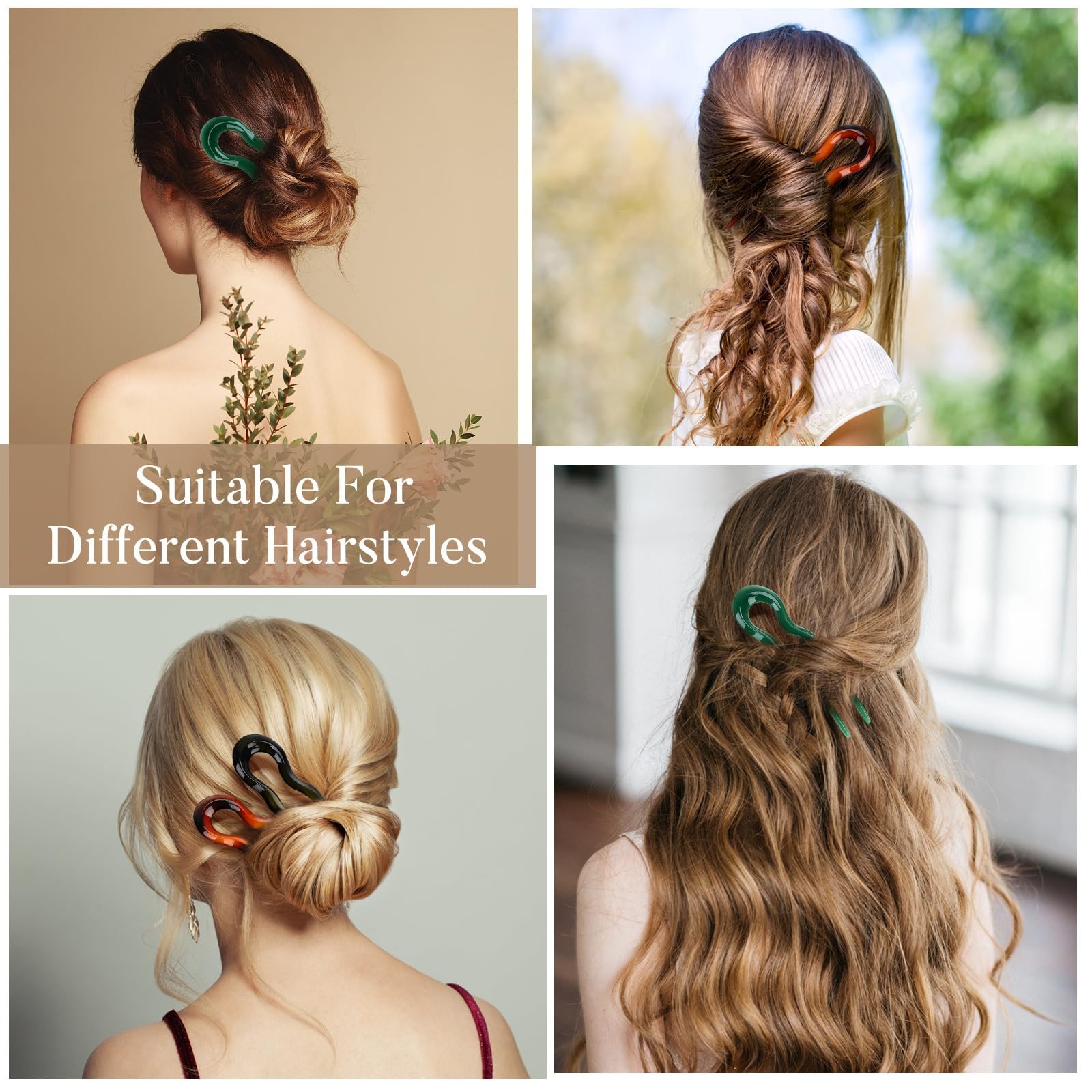 LALAFINA 3pcs French Hair Pin U Shaped Hairpin 1 Count (Pack of 1), style 1