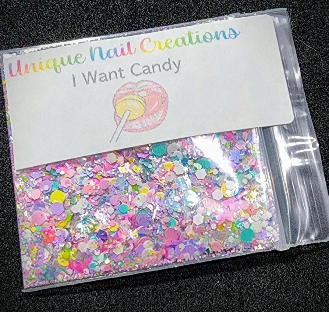 Limited Edition Glitter Mix~I WANT CANDY~Nail Art/Body Glitter/festival/Slime