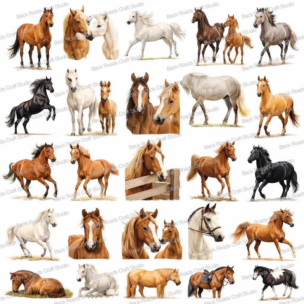 Horses Waterslide Nail Art Decals Set Of 50 Instructions Bonus