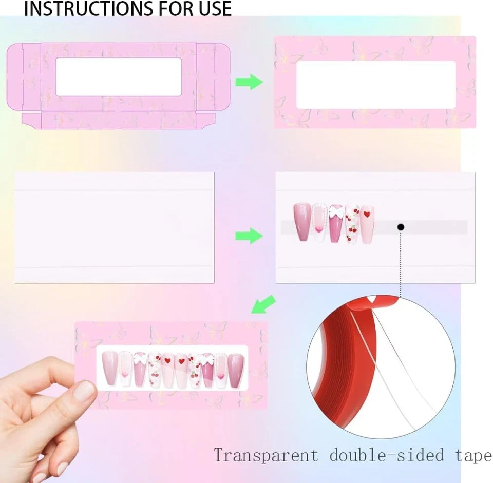 74PCS Empty Press on Nails Packaging Box Set Includes 35PCS Empty Nail Package B