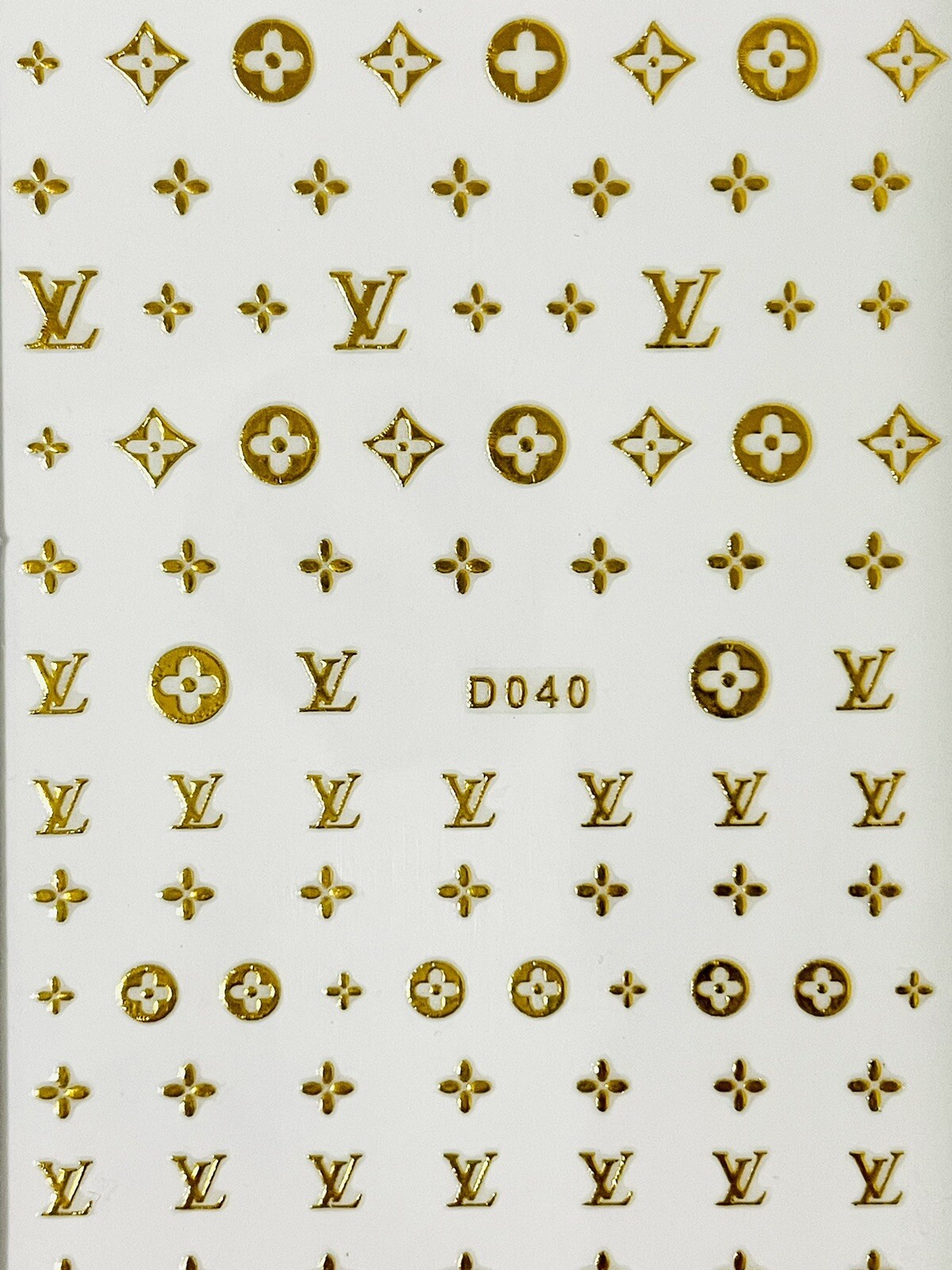 3D Nail Stickers Decal DIY Nail Art Decoration D039 & D040 Gold Lot (2) NEW