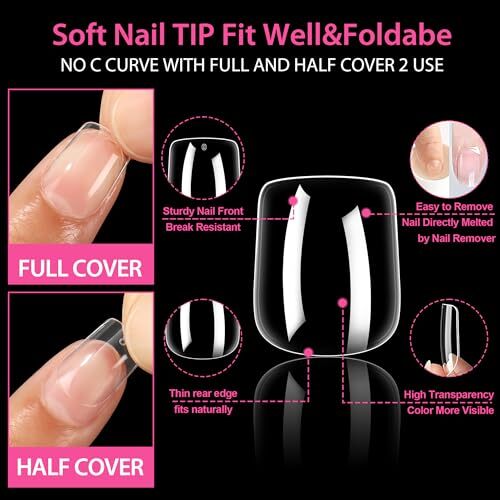 Extra Short Square Nail Tips XS Short Square Gel x Nails Tips 216pcs XS Square
