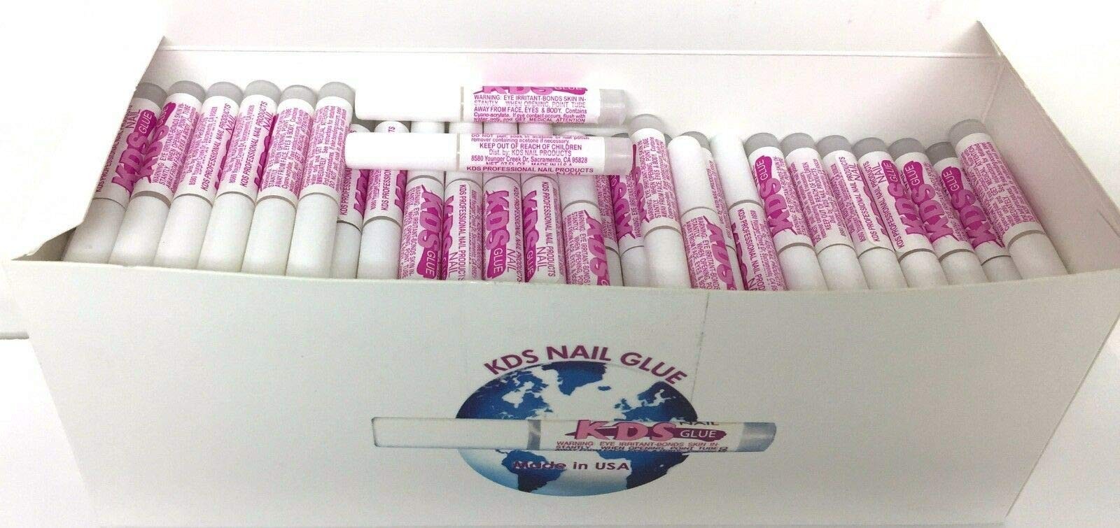 100 pcs KDS Nail Tip Glue – Adhesive 100 Count (Pack of 1), Clear/Transparent