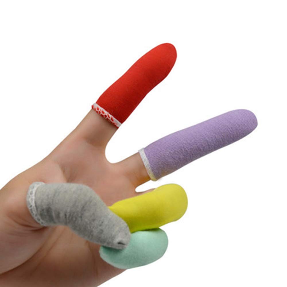 100 Pcs Finger Cots Cotton Material with Elasticity Finger Guards Hand Toe Th…