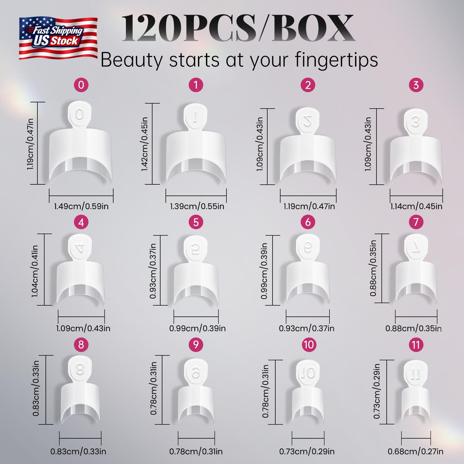 Krofaue Short French Nail Tips – 120PCS Acrylic Nail Tips White French Fake Nail